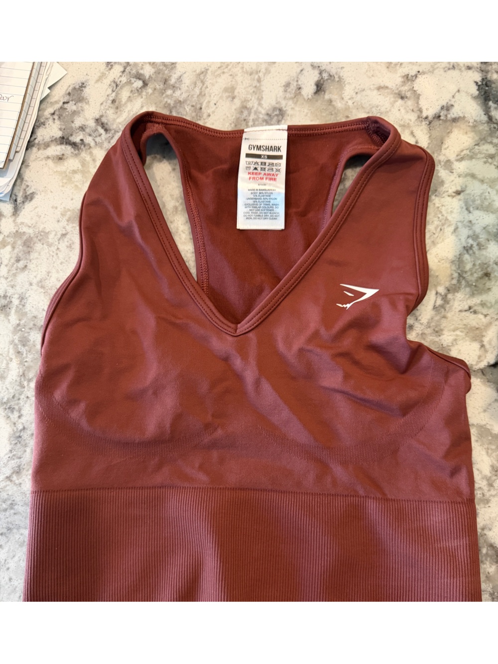 Gymshark Men’s Burgundy V-Neck Seamless Performance Sweater